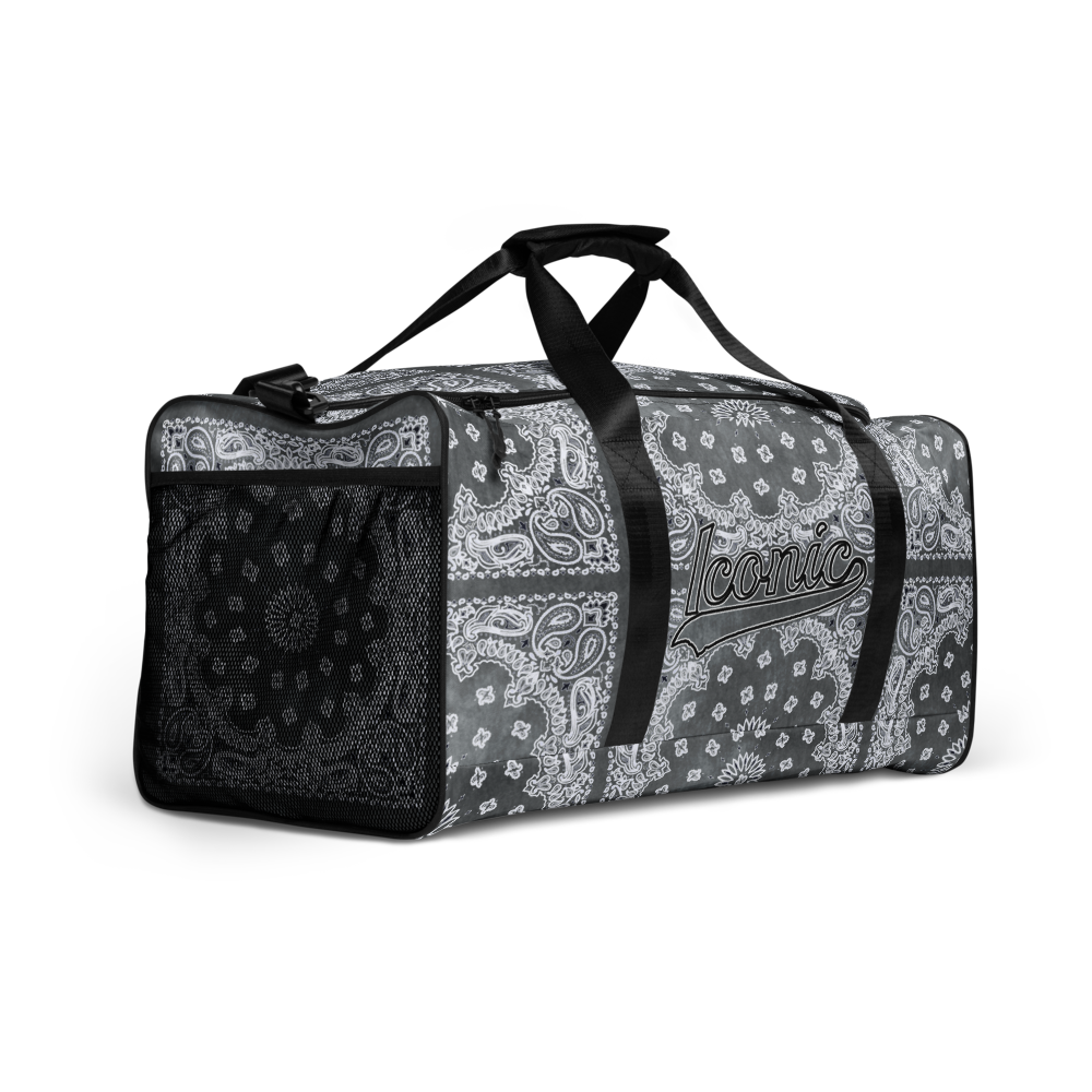ROYAL ICONIC | Bandana Flag Tie Dye Duffle Bag Dope Azz Gray Wash DUFFEL Bag HueMan Gang Workout Gym Bag Duffle Bag Acid Wash Grey