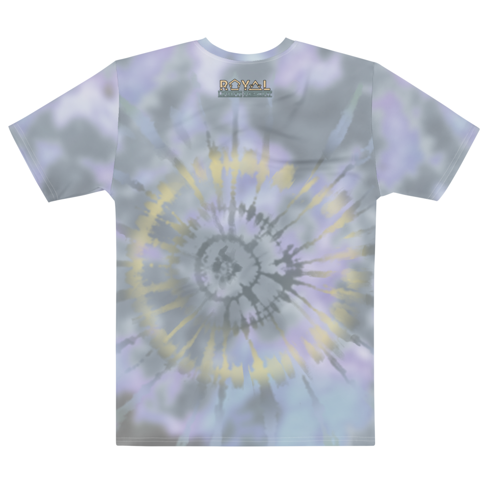 CRXWN | Royal Urban Resort | Trippy Drippy D4L By Any Means Bleach Acid Wash Unisex Jersey Tee Golden Wave Ash Blue Sunburst Tie Dye