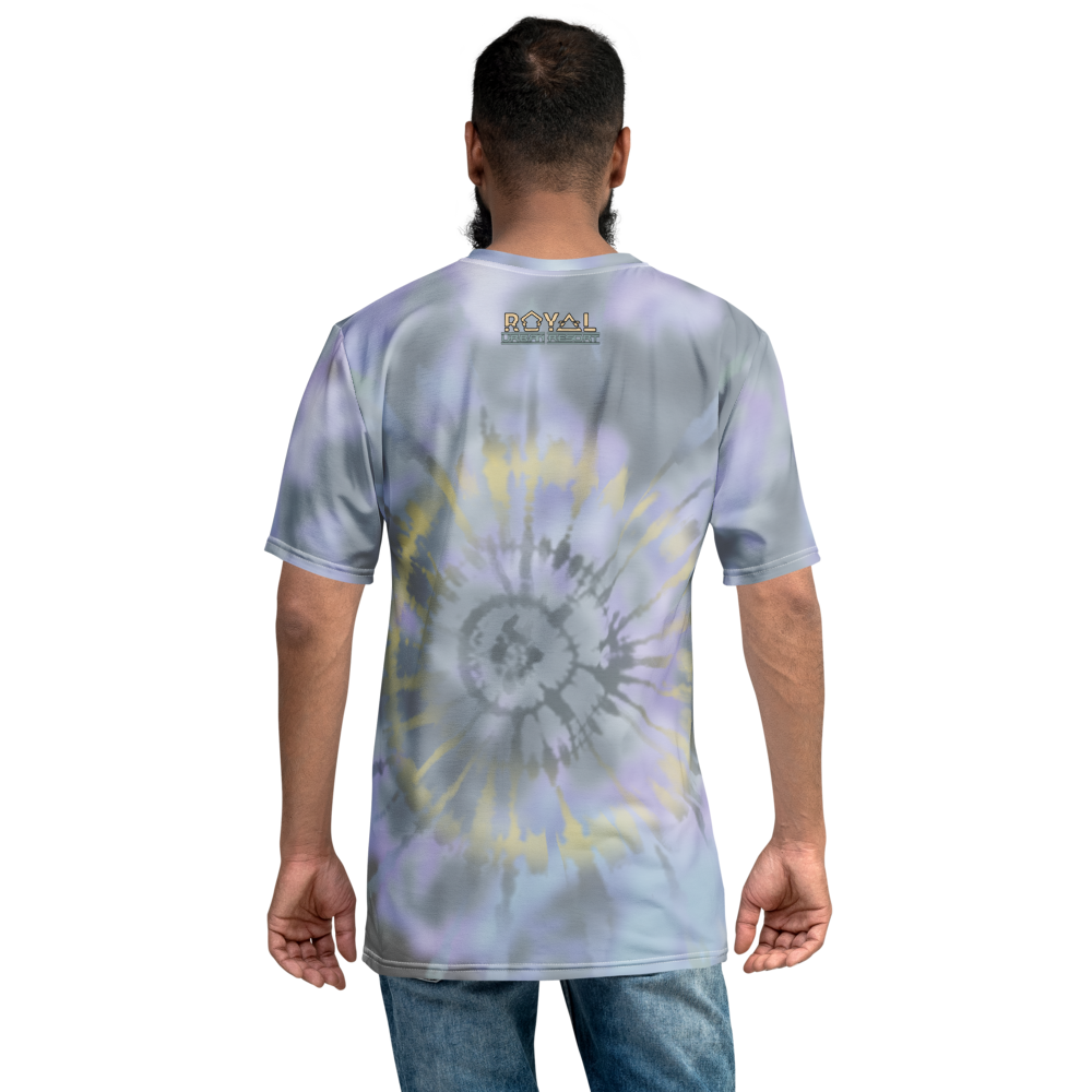 CRXWN | Royal Urban Resort | Trippy Drippy D4L By Any Means Bleach Acid Wash Unisex Jersey Tee Golden Wave Ash Blue Sunburst Tie Dye