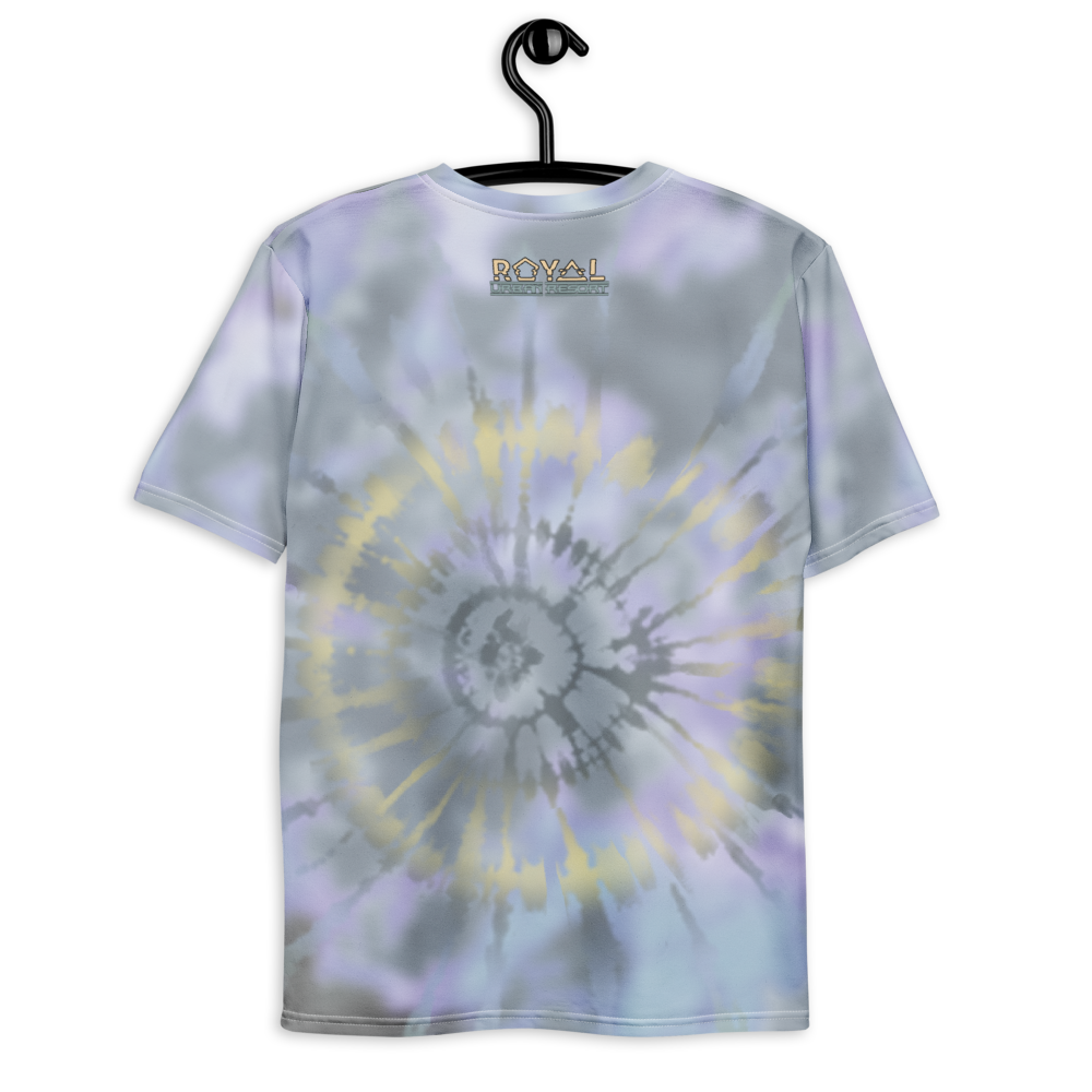CRXWN | Royal Urban Resort | Trippy Drippy D4L By Any Means Bleach Acid Wash Unisex Jersey Tee Golden Wave Ash Blue Sunburst Tie Dye