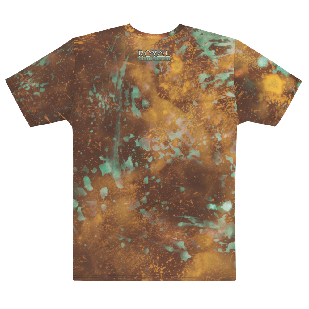 CRXWN | Royal Urban Resort | Trippy Drippy D4L By Any Means Bleach Acid Wash Unisex Jersey Tee Golden Wave Seafoam Teal Bleach Dye