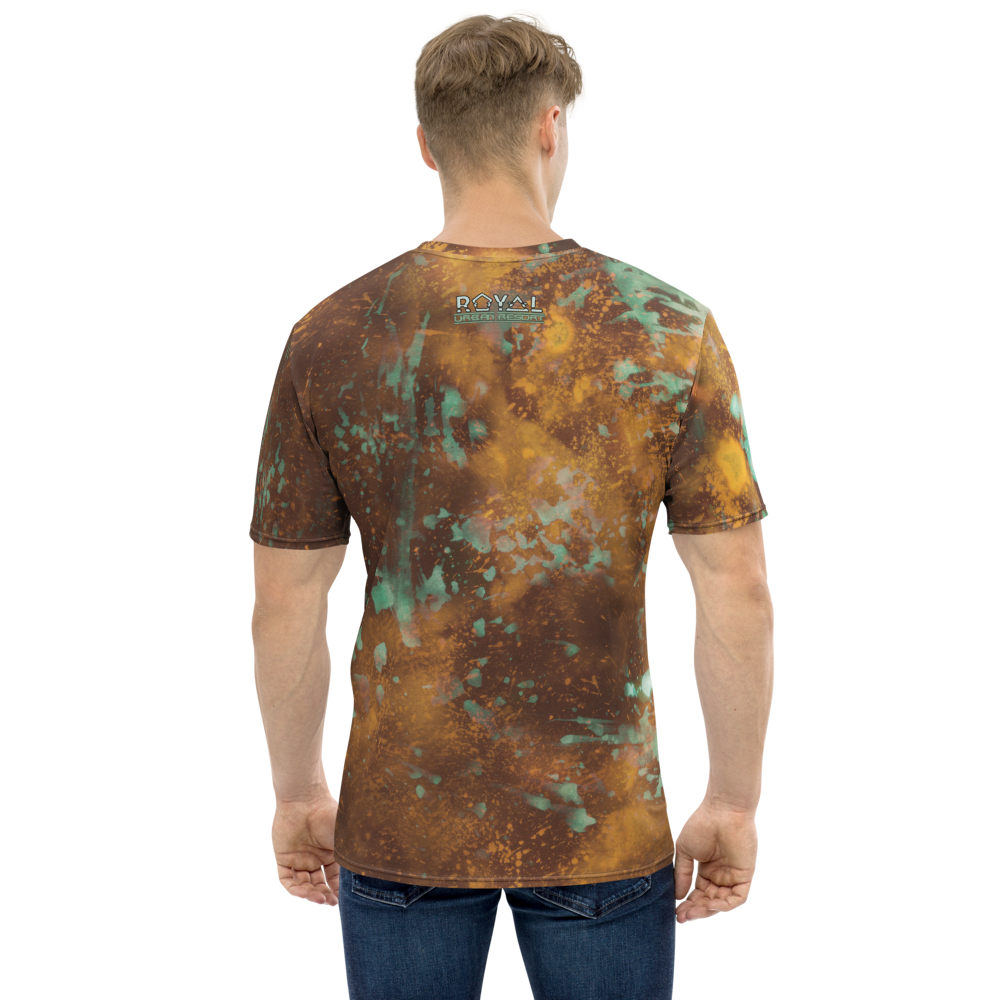 CRXWN | Royal Urban Resort | Trippy Drippy D4L By Any Means Bleach Acid Wash Unisex Jersey Tee Golden Wave Seafoam Teal Bleach Dye