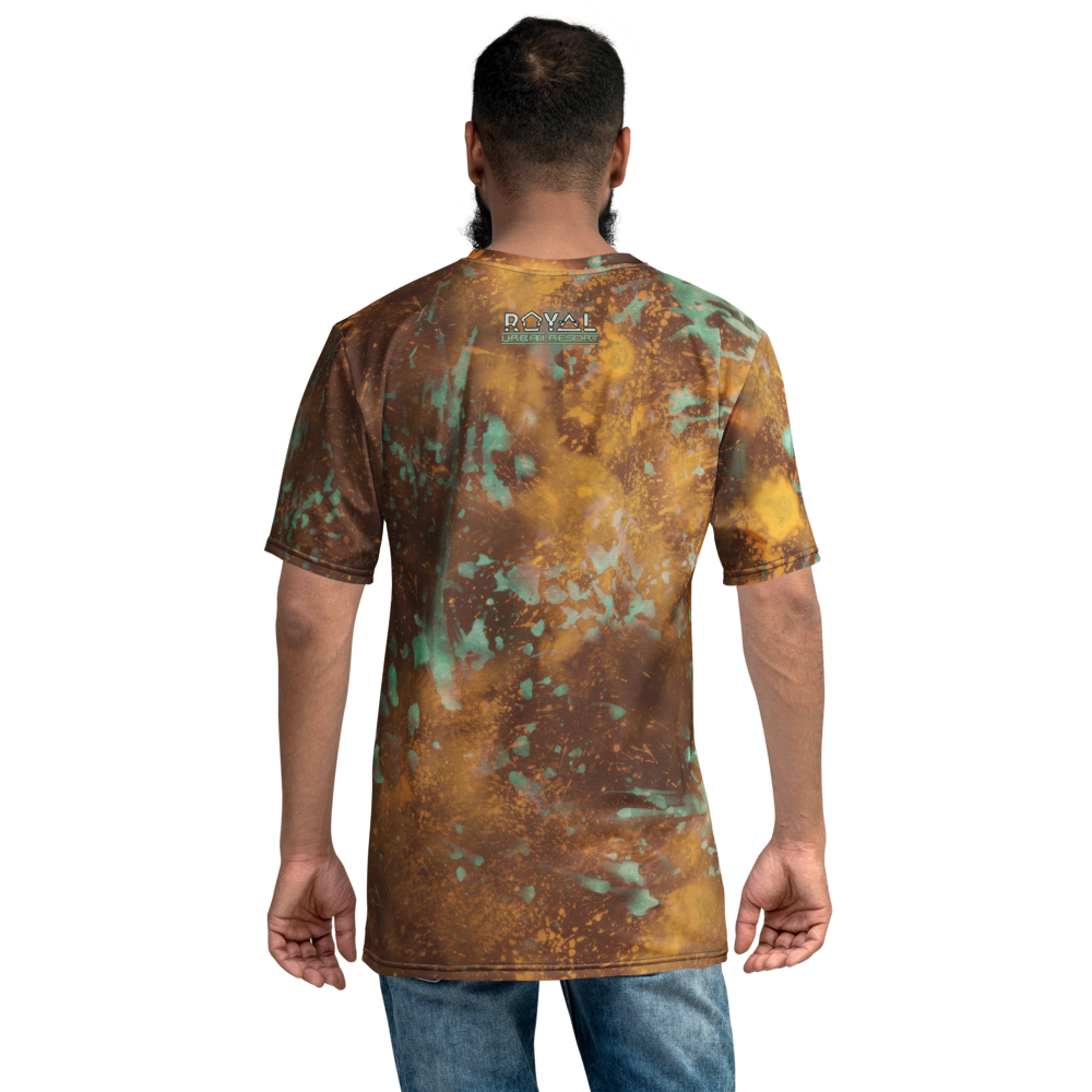 CRXWN | Royal Urban Resort | Trippy Drippy D4L By Any Means Bleach Acid Wash Unisex Jersey Tee Golden Wave Seafoam Teal Bleach Dye