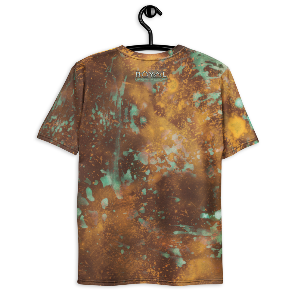 CRXWN | Royal Urban Resort | Trippy Drippy D4L By Any Means Bleach Acid Wash Unisex Jersey Tee Golden Wave Seafoam Teal Bleach Dye