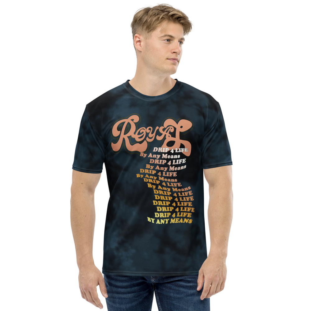 CRXWN | Royal Urban Resort | Trippy Drippy D4L By Any Means Bleach Acid Wash Unisex Jersey Tee Royal Wave 700 Sun Velvet Blue