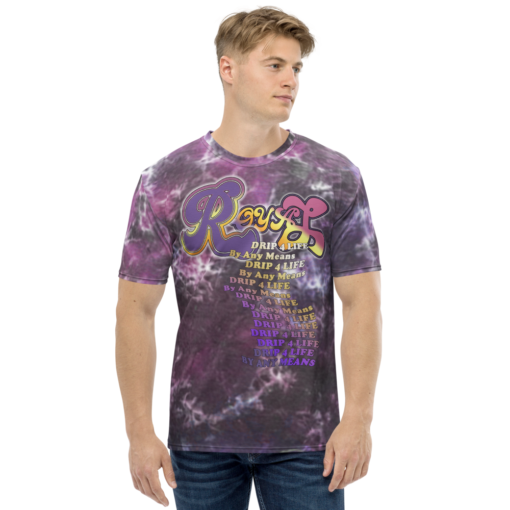 CRXWN | Royal Urban Resort | Trippy Drippy D4L By Any Means Bleach Acid Wash Unisex Jersey Tee Royal Wave CMFT PSG Purple Acid Wash