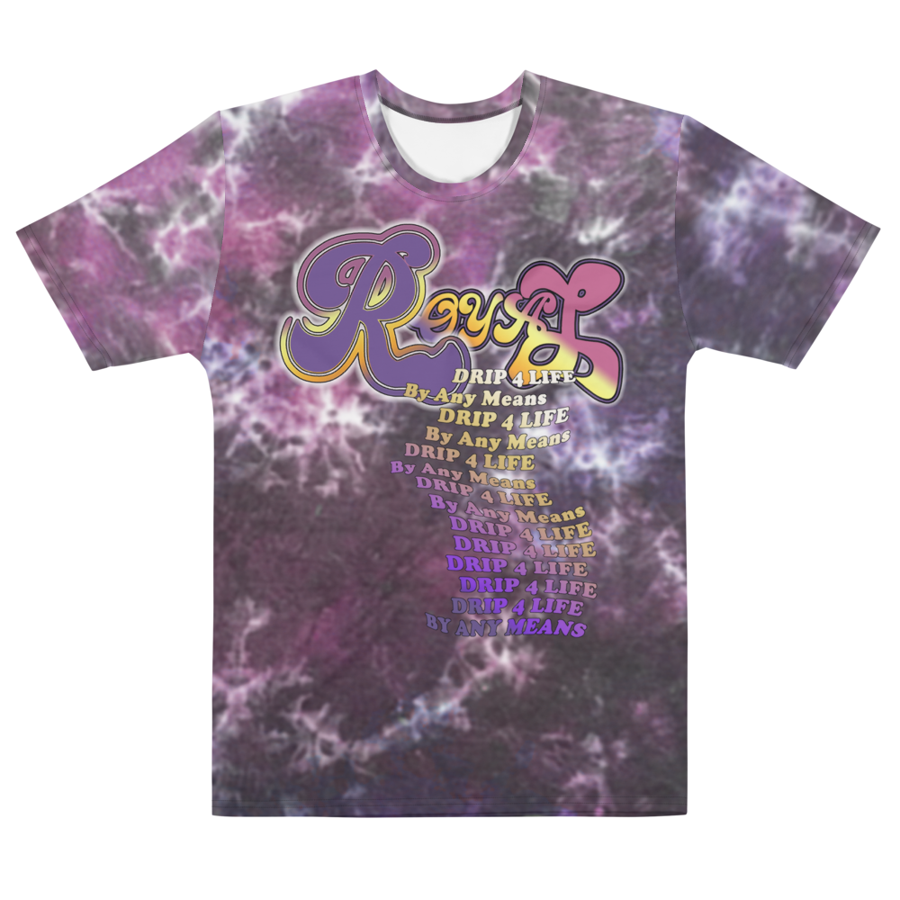 CRXWN | Royal Urban Resort | Trippy Drippy D4L By Any Means Bleach Acid Wash Unisex Jersey Tee Royal Wave CMFT PSG Purple Acid Wash
