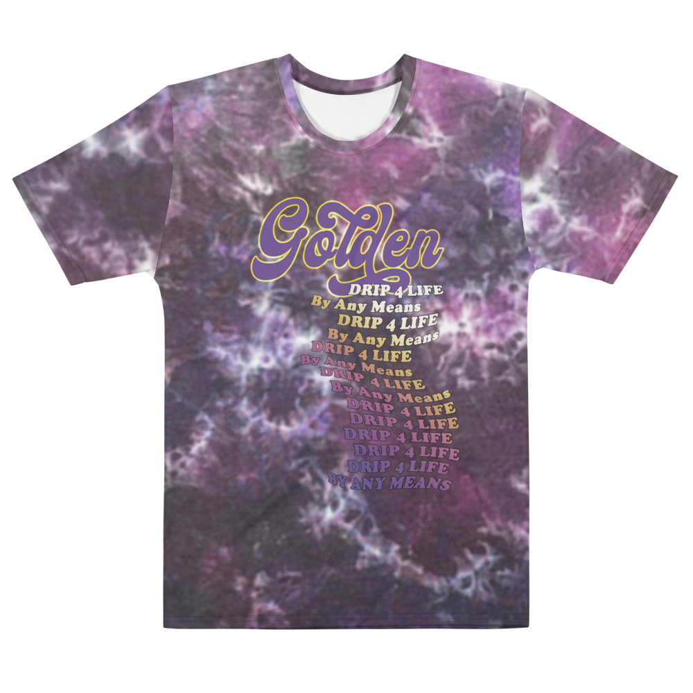 CRXWN | Royal Urban Resort | Trippy Drippy D4L By Any Means Bleach Acid Wash Unisex Jersey Tee Golden Wave CMFT PSG Purple Acid Wash