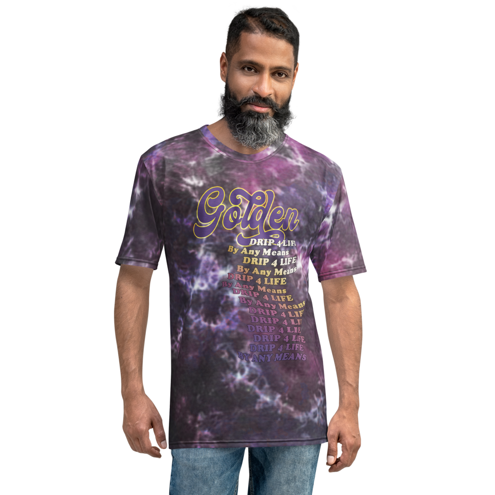 CRXWN | Royal Urban Resort | Trippy Drippy D4L By Any Means Bleach Acid Wash Unisex Jersey Tee Golden Wave CMFT PSG Purple Acid Wash