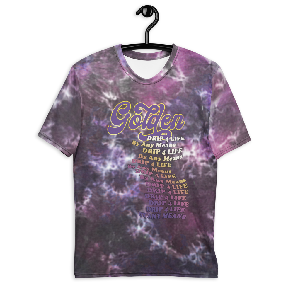 CRXWN | Royal Urban Resort | Trippy Drippy D4L By Any Means Bleach Acid Wash Unisex Jersey Tee Golden Wave CMFT PSG Purple Acid Wash