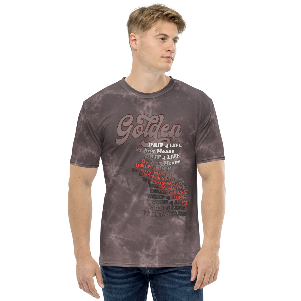 CRXWN | Royal Urban Resort | Trippy Drippy D4L By Any Means Bleach Acid Wash Unisex Jersey Tee Golden Wave Taupe Haze Acid Wash