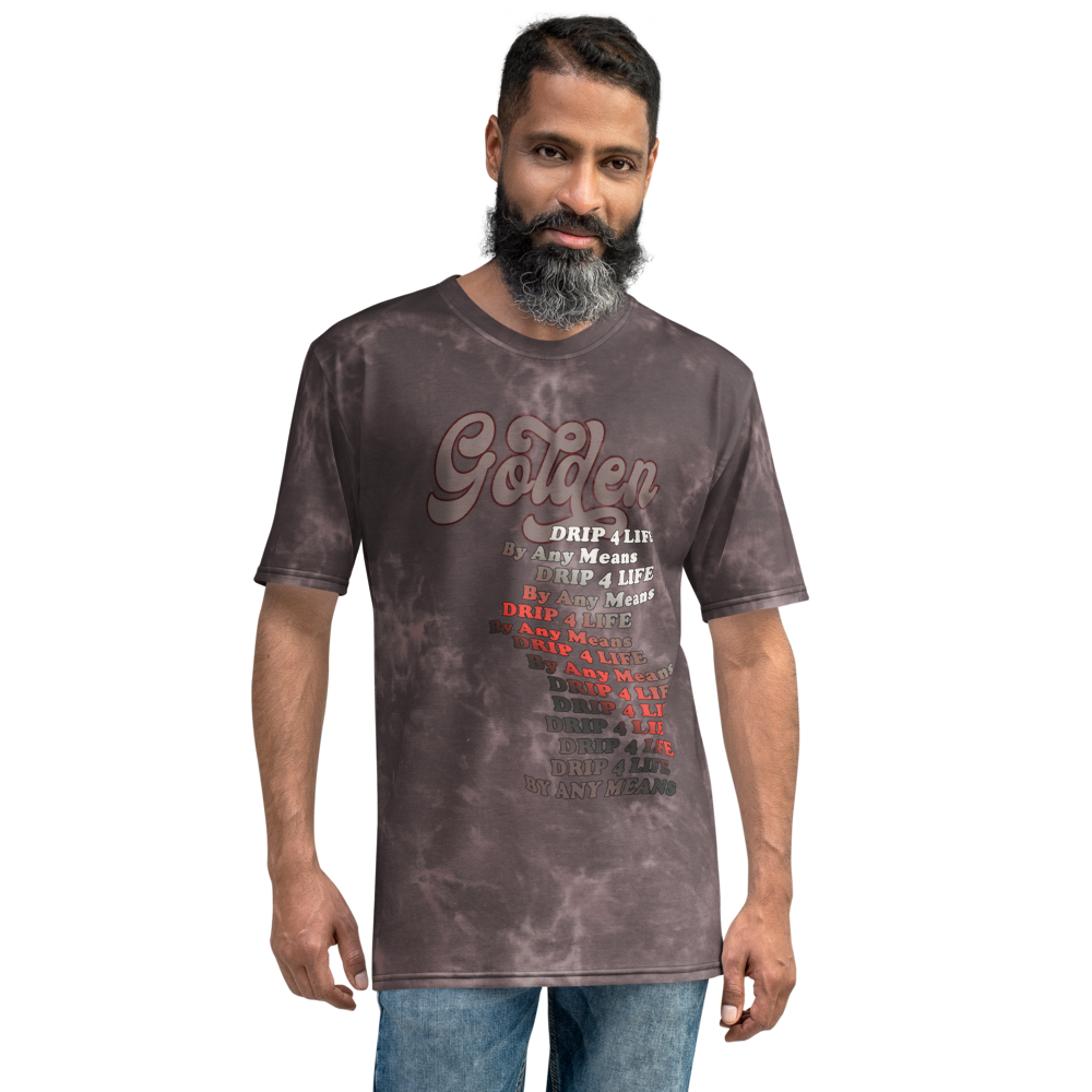 CRXWN | Royal Urban Resort | Trippy Drippy D4L By Any Means Bleach Acid Wash Unisex Jersey Tee Golden Wave Taupe Haze Acid Wash