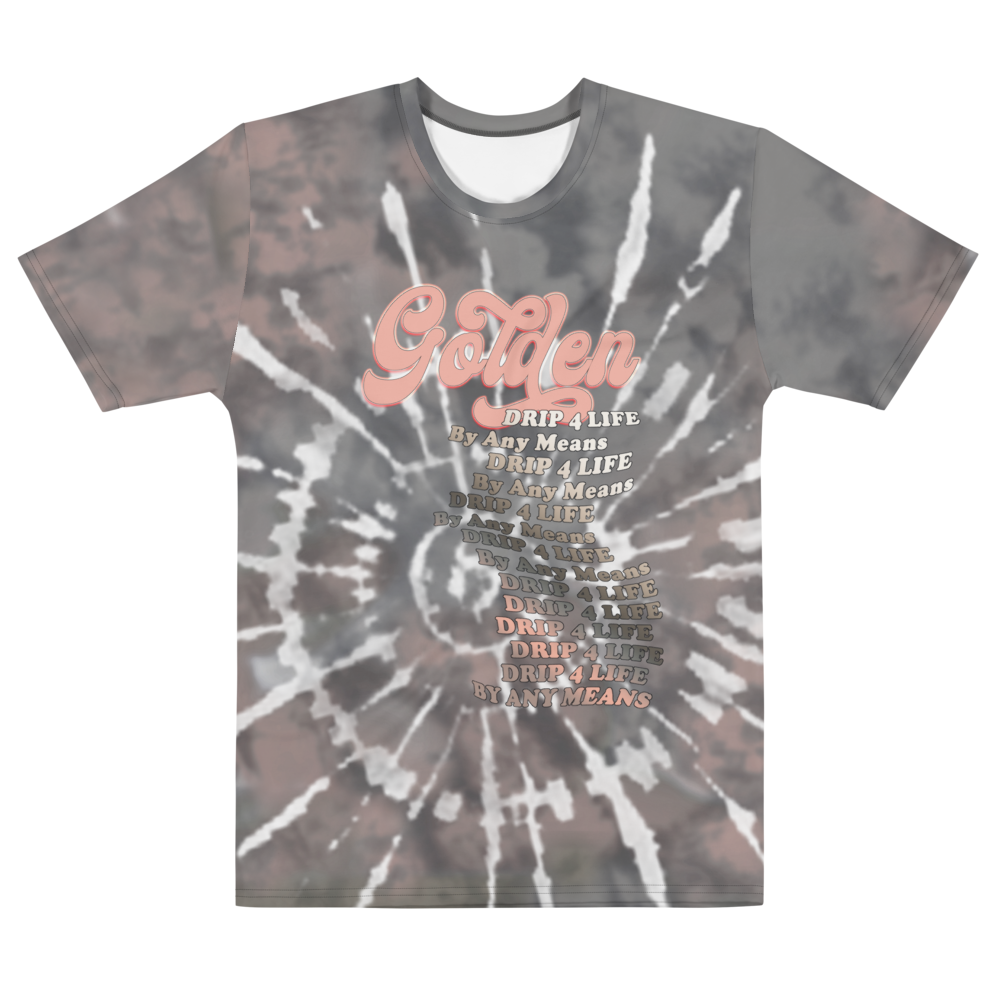 CRXWN | Royal Urban Resort | Trippy Drippy D4L By Any Means Bleach Acid Wash Unisex Jersey Tee Golden Wave Ash Stone Cracked Tie Dye