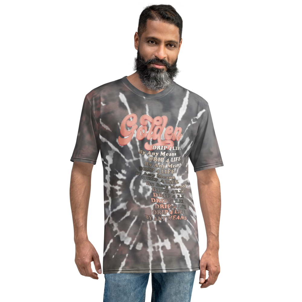 CRXWN | Royal Urban Resort | Trippy Drippy D4L By Any Means Bleach Acid Wash Unisex Jersey Tee Golden Wave Ash Stone Cracked Tie Dye