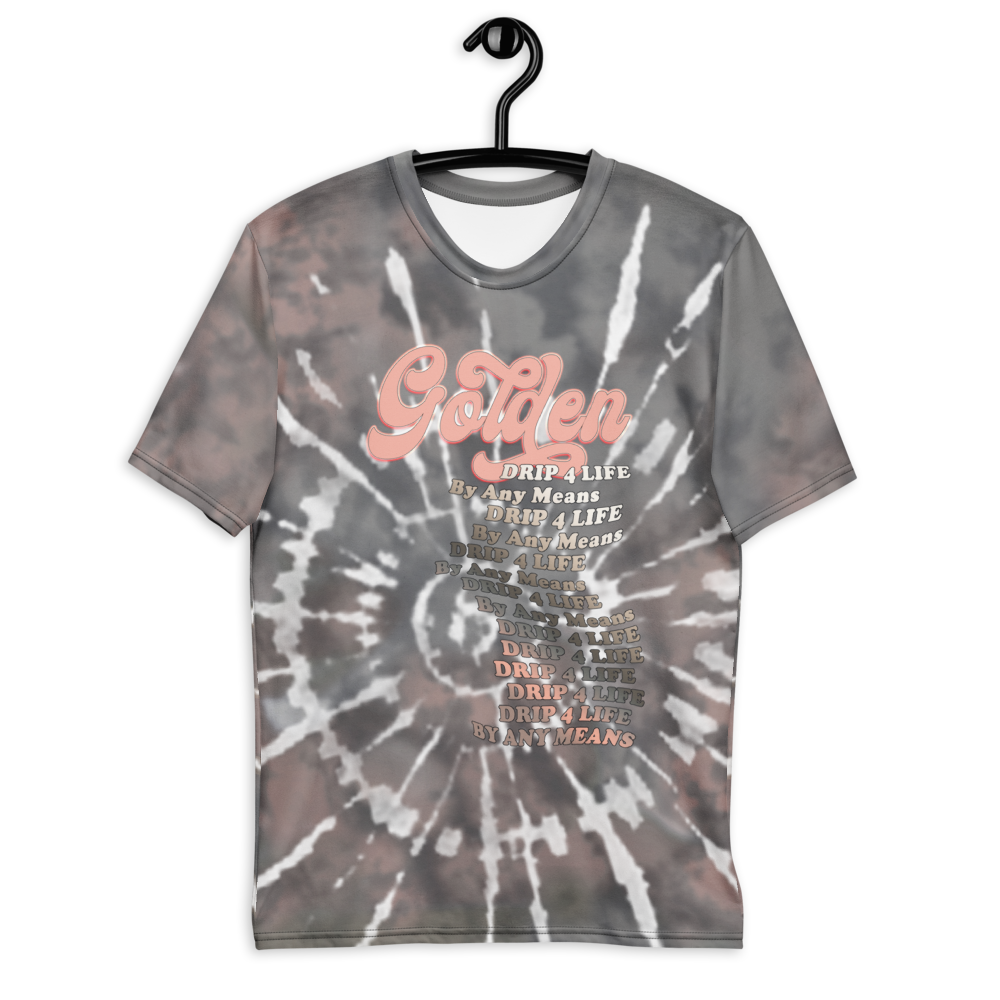 CRXWN | Royal Urban Resort | Trippy Drippy D4L By Any Means Bleach Acid Wash Unisex Jersey Tee Golden Wave Ash Stone Cracked Tie Dye