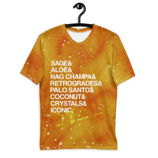 ROYAL ICONIC | Acid Wash Bleach Dye Galaxy Stars Sage & Retrogrades Ladies Crewneck Jersey Tee Orange Sienna Sun