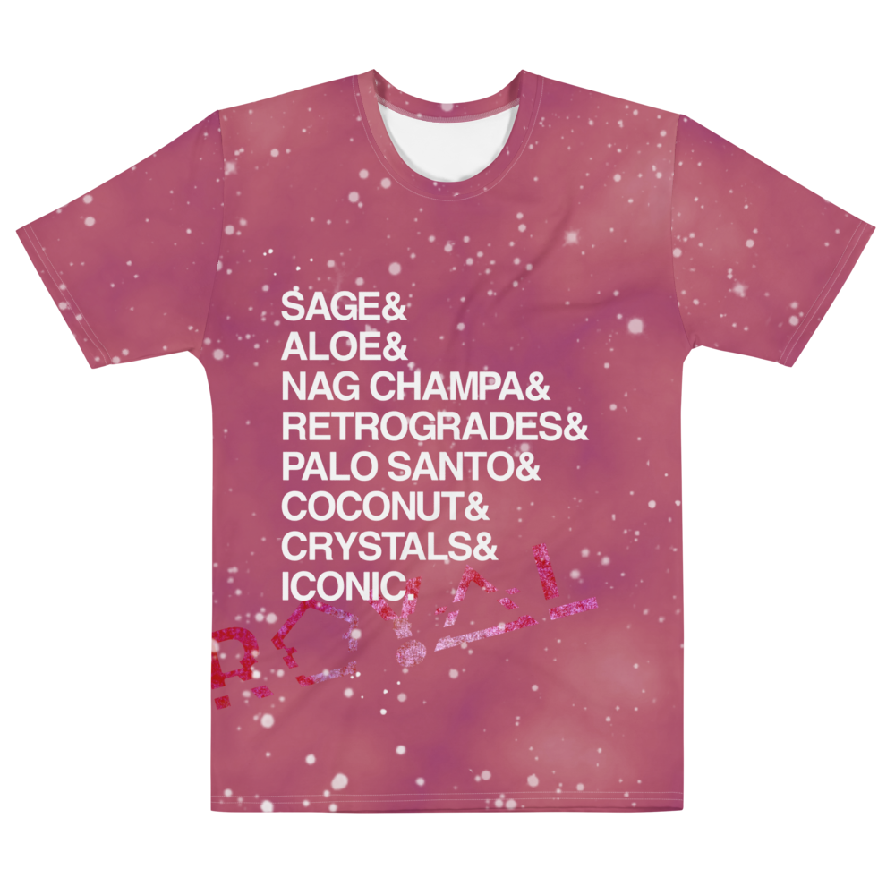 ROYAL ICONIC | Acid Wash Bleach Dye Galaxy Stars Sage & Retrogrades Ladies Crewneck Jersey Tee Pink