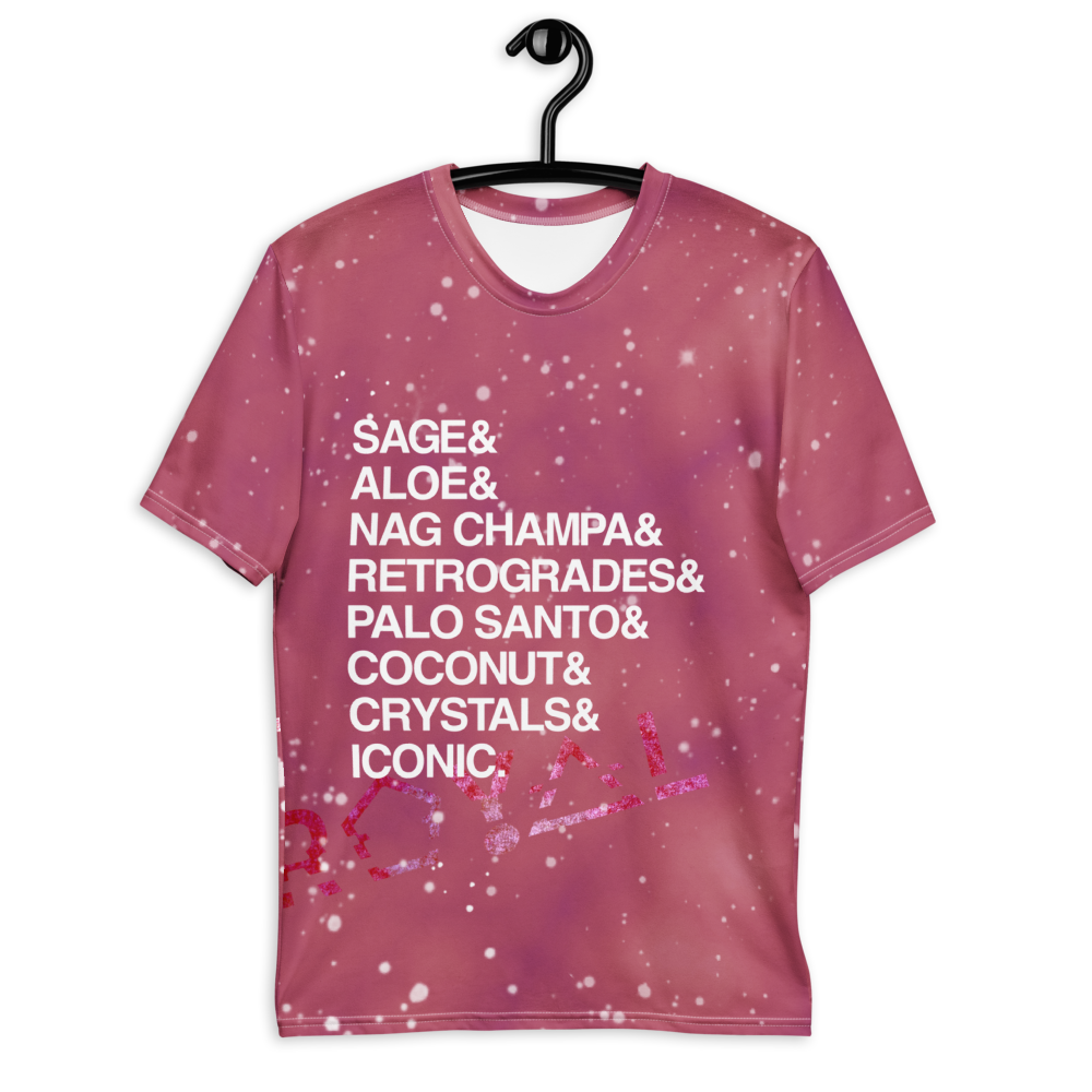 ROYAL ICONIC | Acid Wash Bleach Dye Galaxy Stars Sage & Retrogrades Ladies Crewneck Jersey Tee Pink