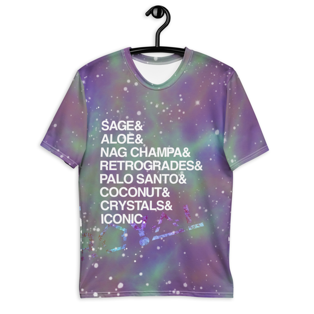 ROYAL ICONIC | Acid Wash Bleach Dye Galaxy Stars Sage & Retrogrades Ladies Unisex Cut Crewneck Jersey Tee Ascend Ether 2