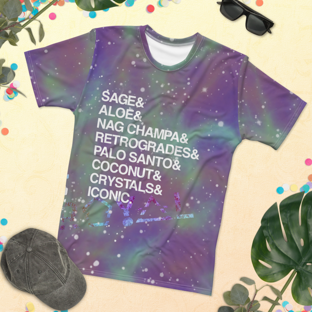 ROYAL ICONIC | Acid Wash Bleach Dye Galaxy Stars Sage & Retrogrades Ladies Unisex Cut Crewneck Jersey Tee Ascend Ether 2
