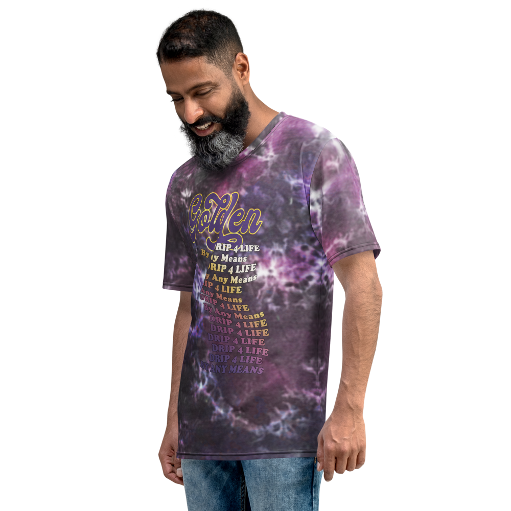 CRXWN | Royal Urban Resort | Trippy Drippy D4L By Any Means Bleach Acid Wash Unisex Jersey Tee Golden Wave CMFT PSG Purple Acid Wash