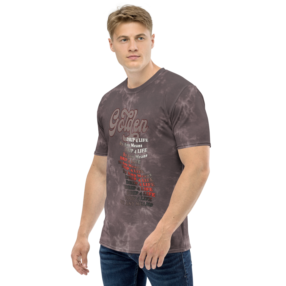 CRXWN | Royal Urban Resort | Trippy Drippy D4L By Any Means Bleach Acid Wash Unisex Jersey Tee Golden Wave Taupe Haze Acid Wash