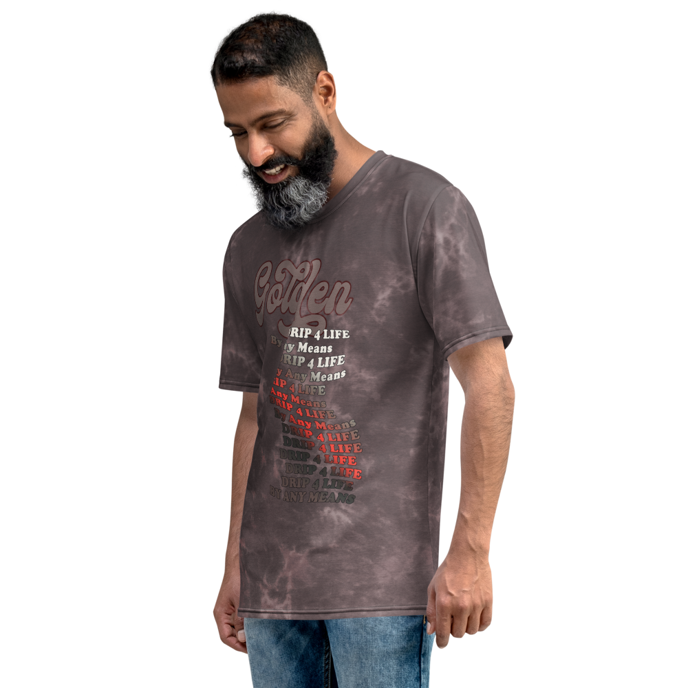 CRXWN | Royal Urban Resort | Trippy Drippy D4L By Any Means Bleach Acid Wash Unisex Jersey Tee Golden Wave Taupe Haze Acid Wash