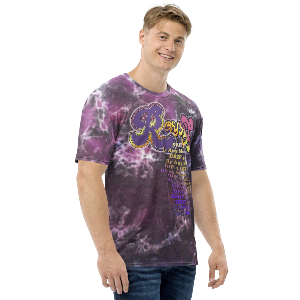 CRXWN | Royal Urban Resort | Trippy Drippy D4L By Any Means Bleach Acid Wash Unisex Jersey Tee Royal Wave CMFT PSG Purple Acid Wash