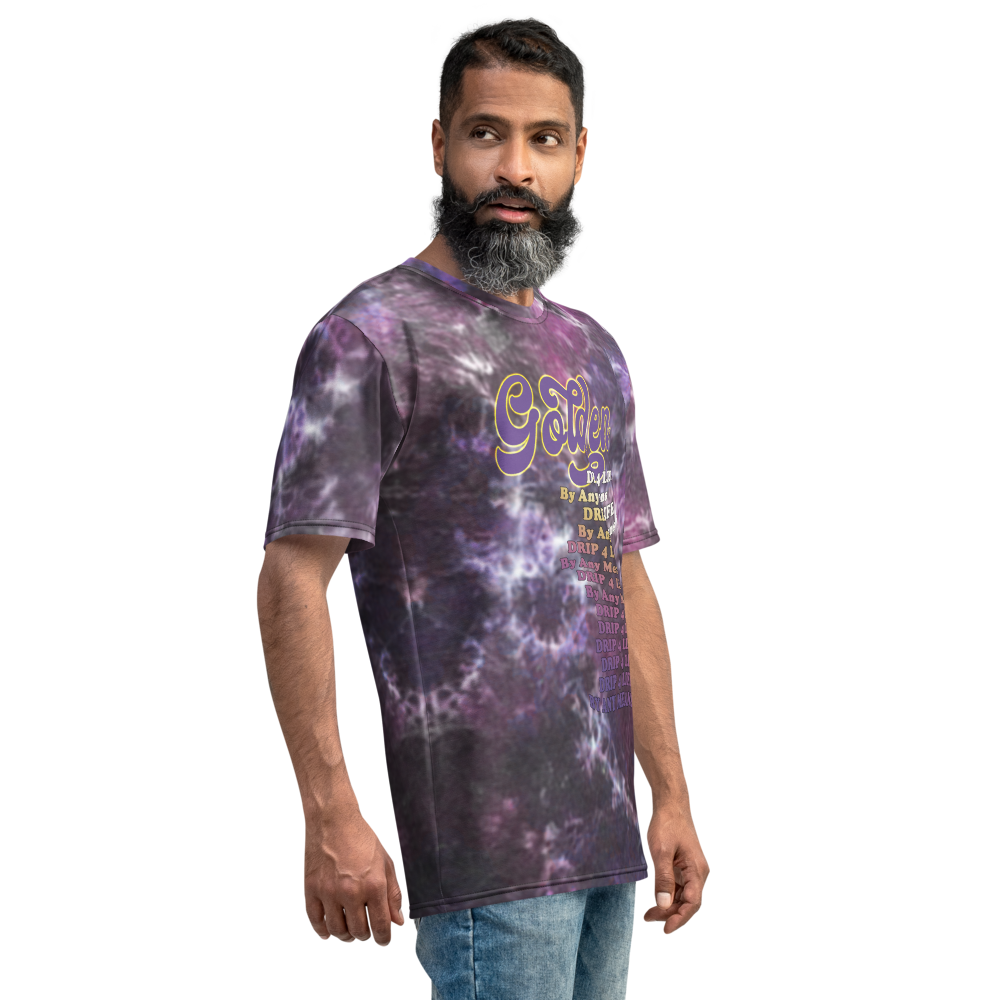 CRXWN | Royal Urban Resort | Trippy Drippy D4L By Any Means Bleach Acid Wash Unisex Jersey Tee Golden Wave CMFT PSG Purple Acid Wash