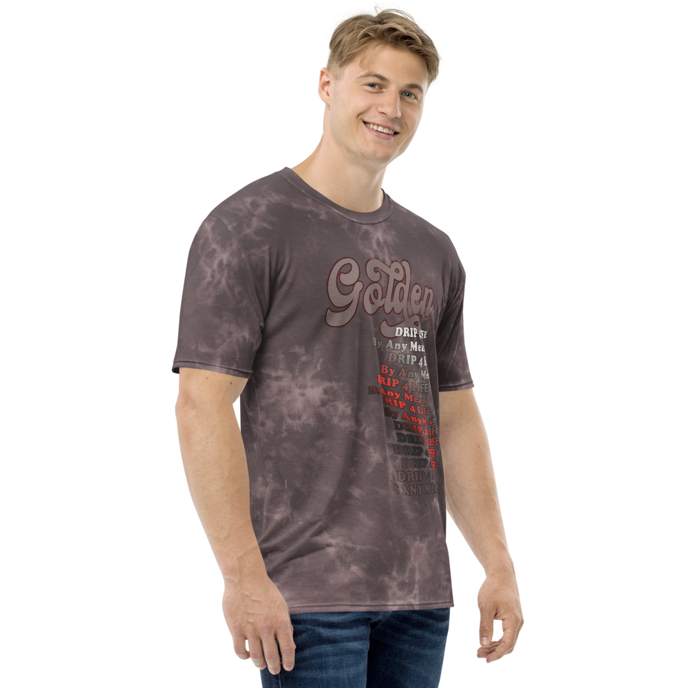 CRXWN | Royal Urban Resort | Trippy Drippy D4L By Any Means Bleach Acid Wash Unisex Jersey Tee Golden Wave Taupe Haze Acid Wash