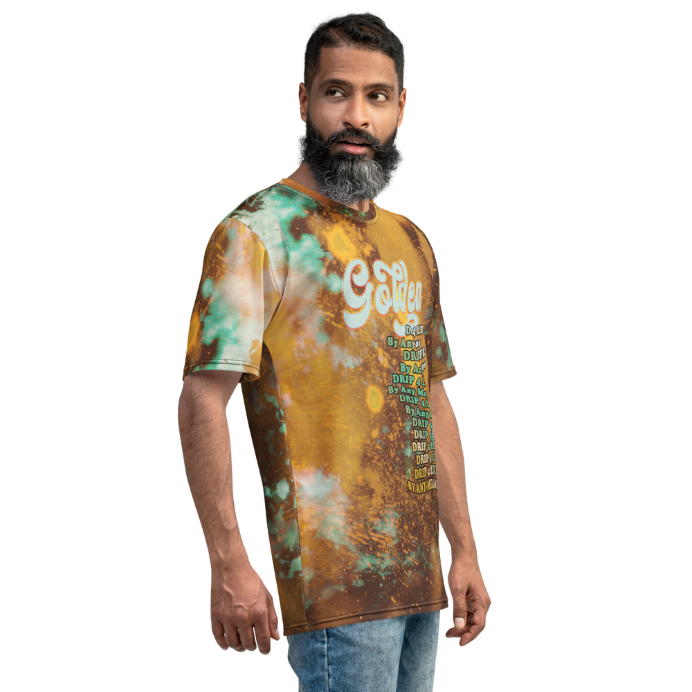 CRXWN | Royal Urban Resort | Trippy Drippy D4L By Any Means Bleach Acid Wash Unisex Jersey Tee Golden Wave Seafoam Teal Bleach Dye