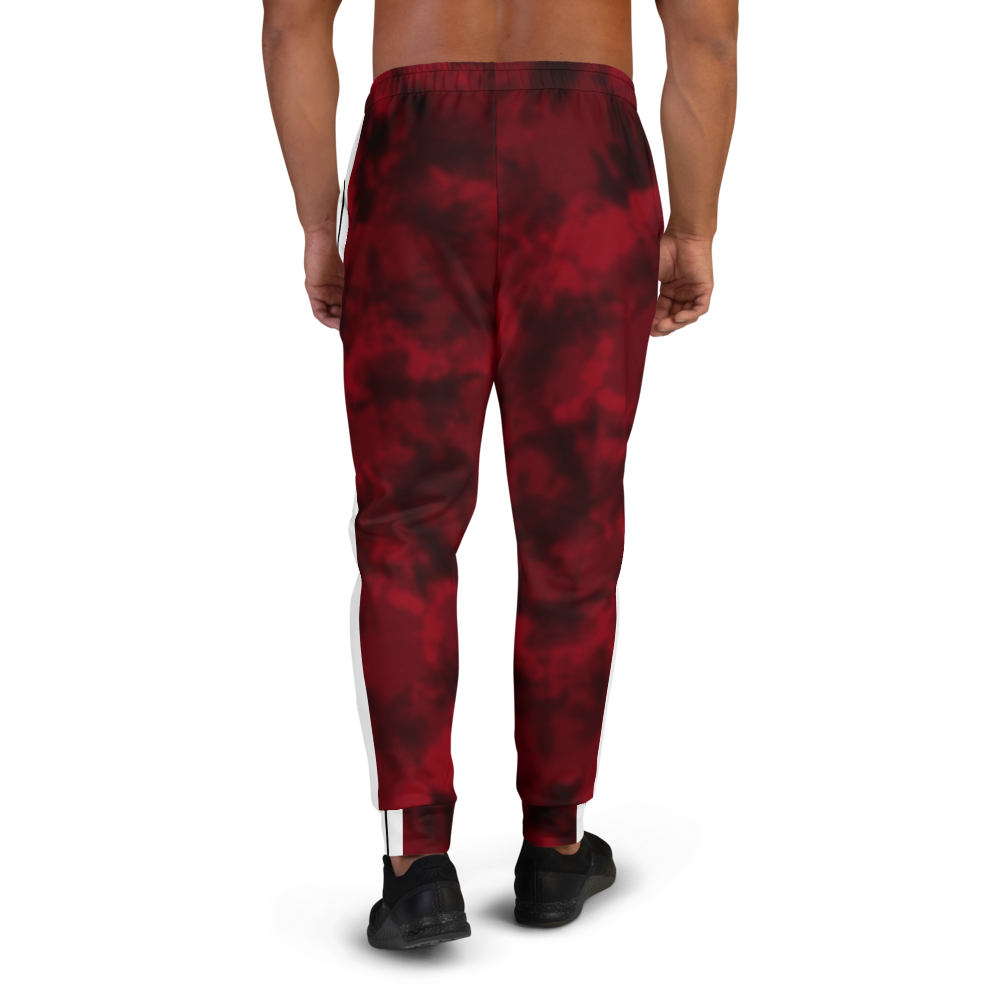 CRXWN | Royal Urban Resort | Trippy Drippy Bleach Acid Wash with Malibu Stripe Unisex Jogger CARMINE wine Bleach Grunge Acid Dye