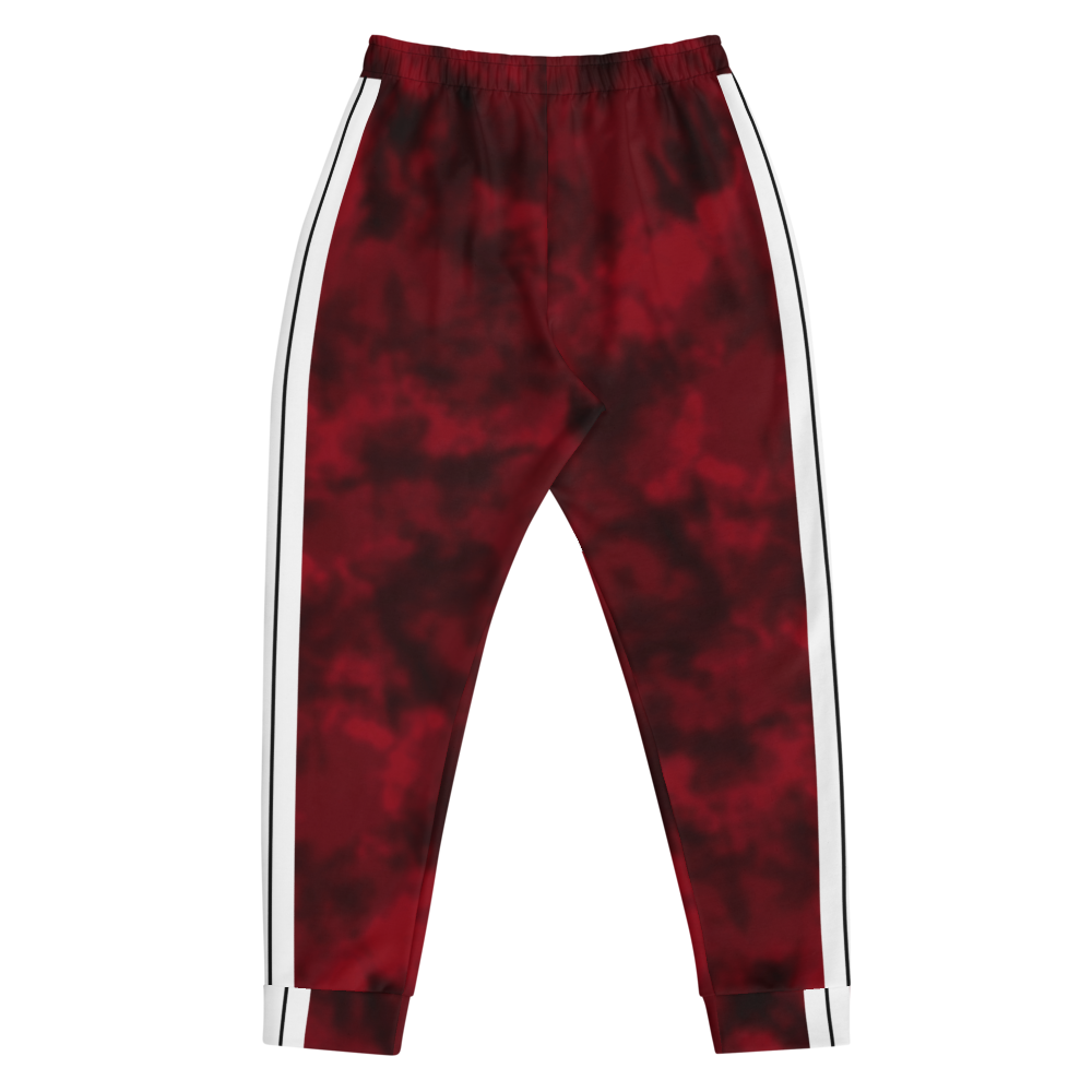 CRXWN | Royal Urban Resort | Trippy Drippy Bleach Acid Wash with Malibu Stripe Unisex Jogger CARMINE wine Bleach Grunge Acid Dye