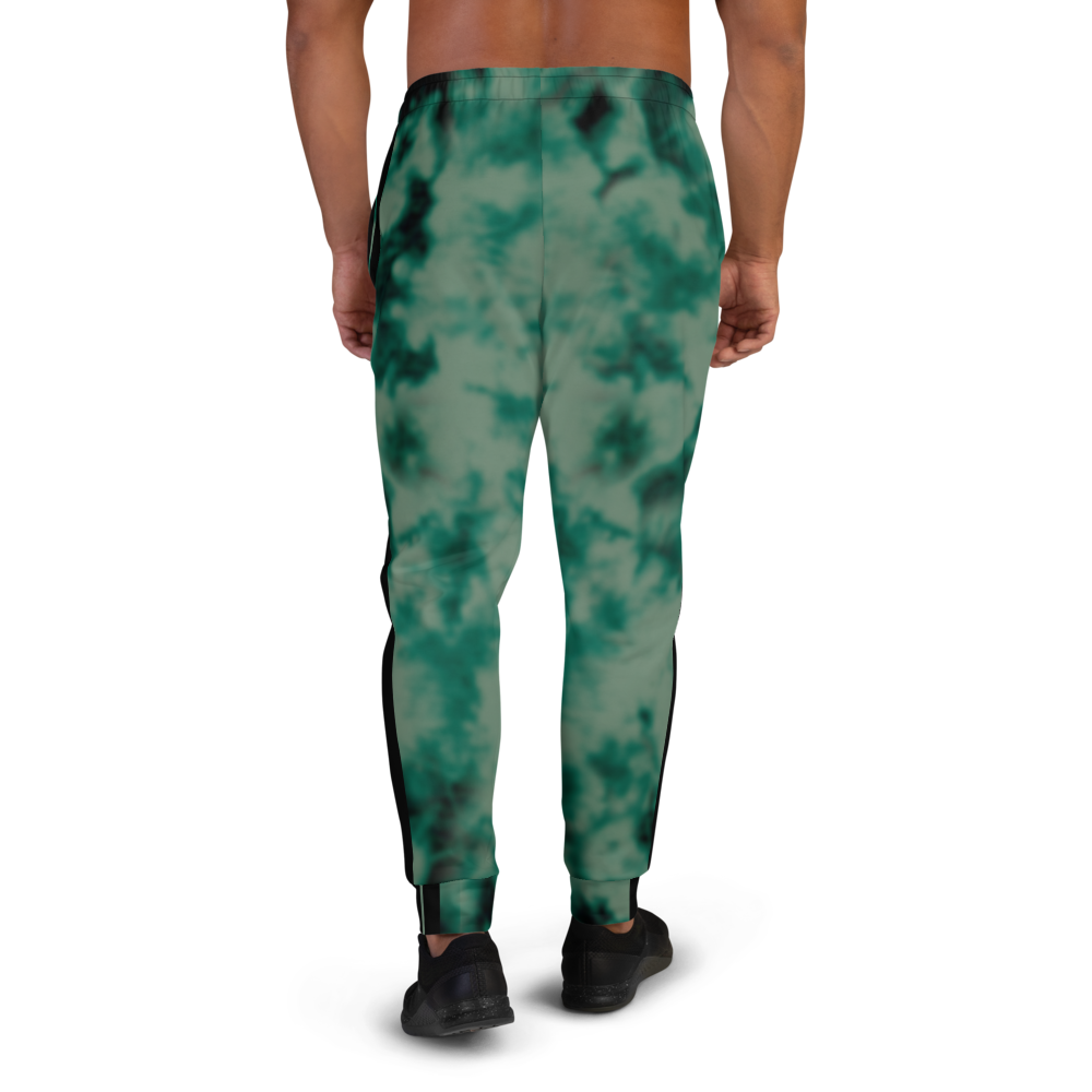 CRXWN | Royal Urban Resort | Trippy Drippy Bleach Acid Wash with Malibu Stripe Unisex Jogger Seafoam Teal Bleach Grunge Acid Dye