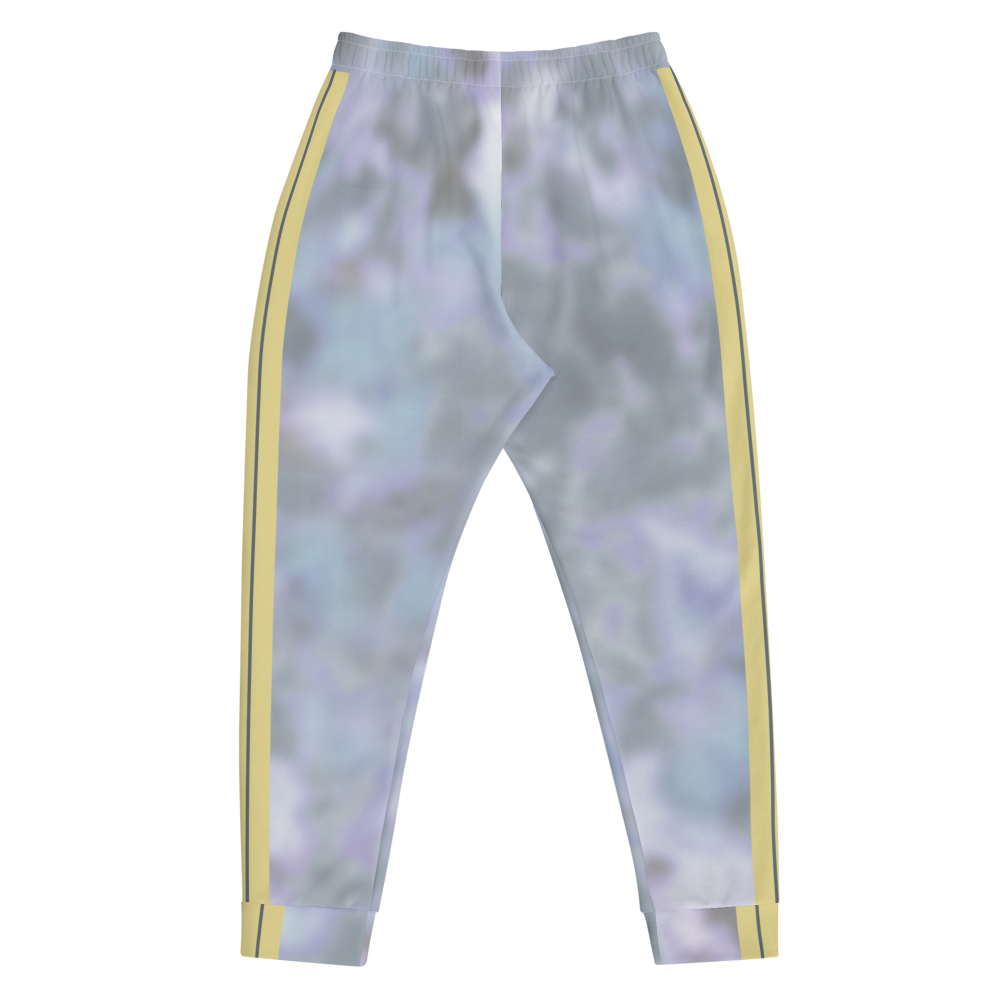 CRXWN | Royal Urban Resort | Trippy Drippy Bleach Acid Wash with Malibu Stripe Unisex Jogger Ash Blue Bleach Grunge Acid Dye