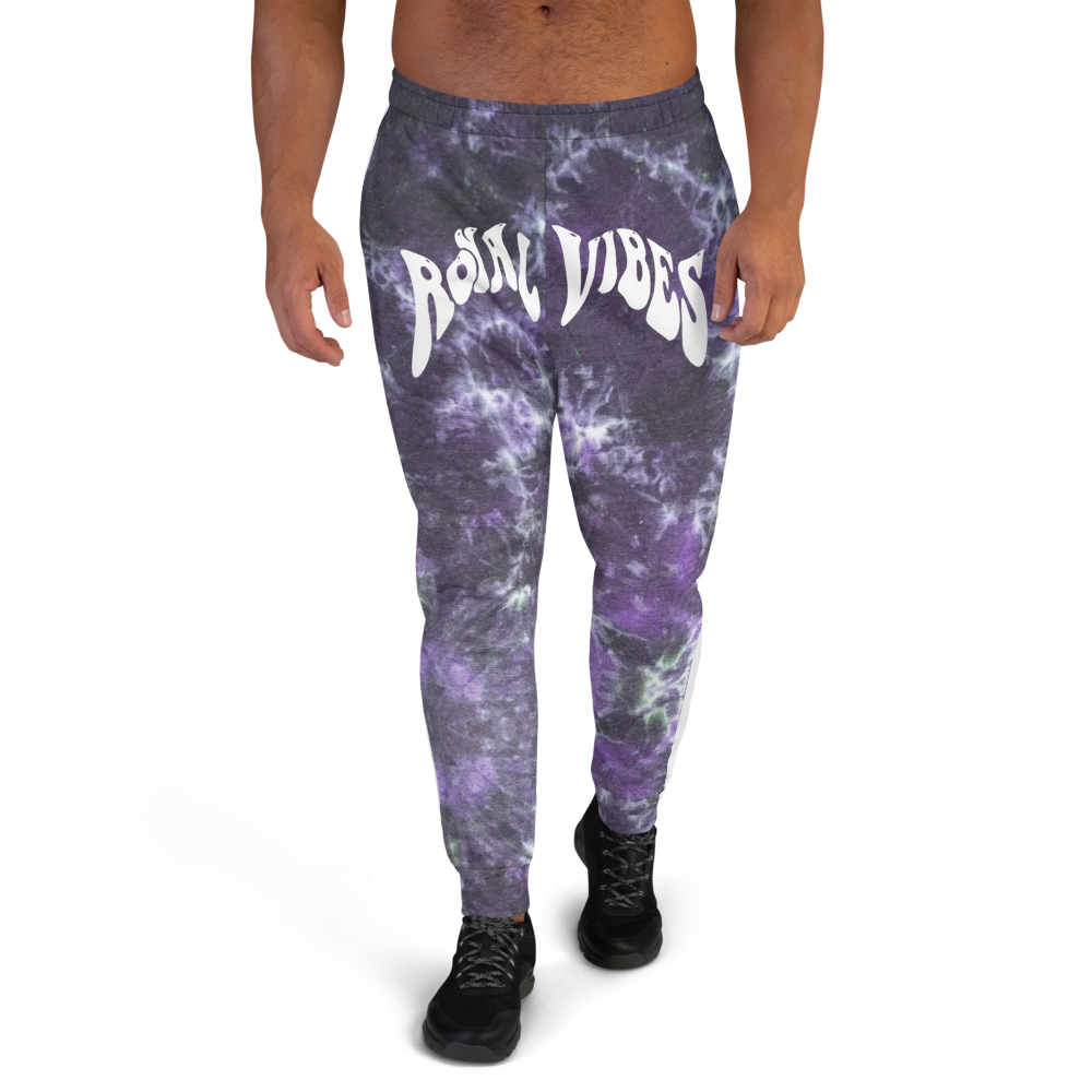 CRXWN | Royal Urban Resort | Trippy Drippy Bleach Acid Wash with Malibu Stripe Unisex Jogger CMFT PSG Royal Purple