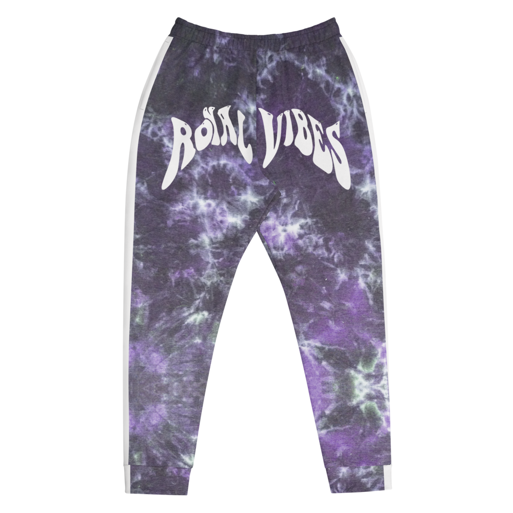 CRXWN | Royal Urban Resort | Trippy Drippy Bleach Acid Wash with Malibu Stripe Unisex Jogger CMFT PSG Royal Purple
