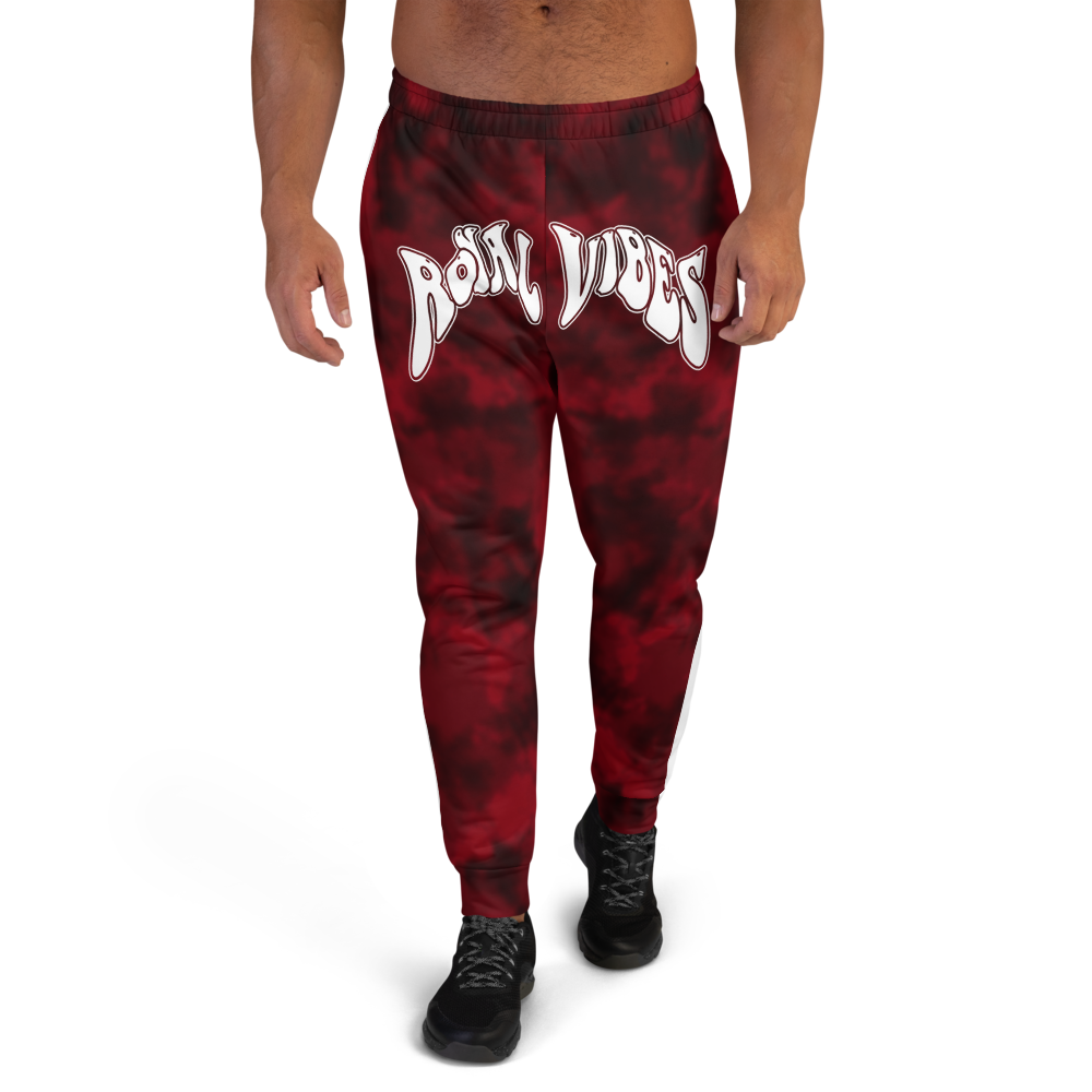CRXWN | Royal Urban Resort | Trippy Drippy Bleach Acid Wash with Malibu Stripe Unisex Jogger CARMINE wine Bleach Grunge Acid Dye