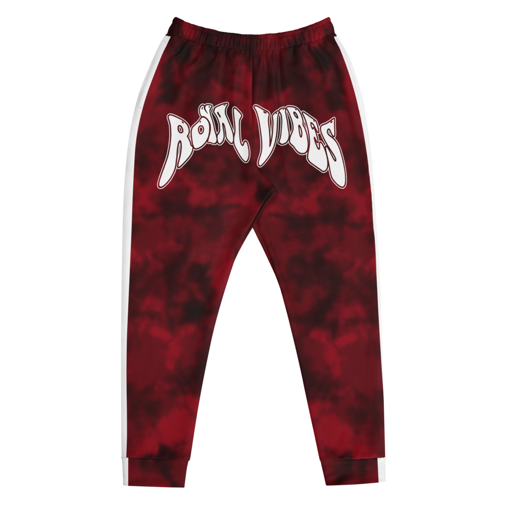 CRXWN | Royal Urban Resort | Trippy Drippy Bleach Acid Wash with Malibu Stripe Unisex Jogger CARMINE wine Bleach Grunge Acid Dye
