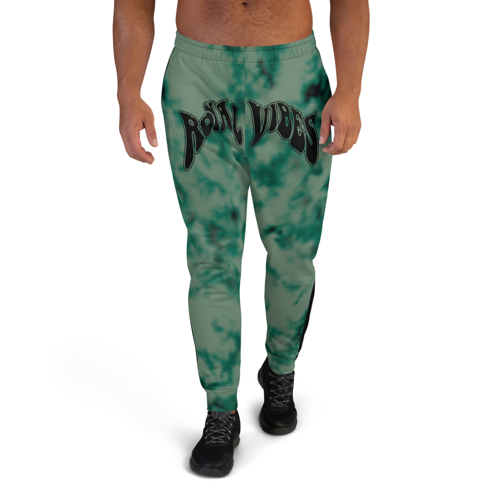 CRXWN | Royal Urban Resort | Trippy Drippy Bleach Acid Wash with Malibu Stripe Unisex Jogger Seafoam Teal Bleach Grunge Acid Dye
