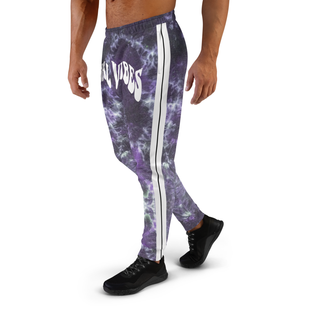 CRXWN | Royal Urban Resort | Trippy Drippy Bleach Acid Wash with Malibu Stripe Unisex Jogger CMFT PSG Royal Purple