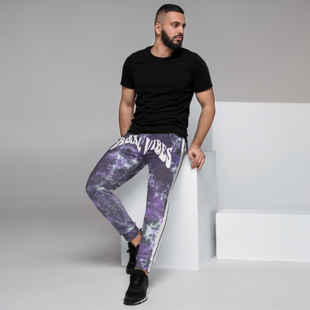 CRXWN | Royal Urban Resort | Trippy Drippy Bleach Acid Wash with Malibu Stripe Unisex Jogger CMFT PSG Royal Purple
