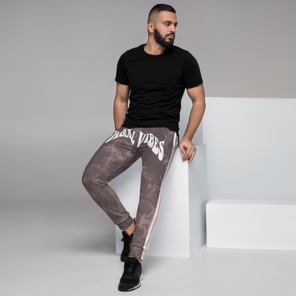 CRXWN | Royal Urban Resort | Trippy Drippy Bleach Acid Wash with Malibu Stripe Unisex Jogger TAUPE HAZE Bleach Grunge Acid Wash