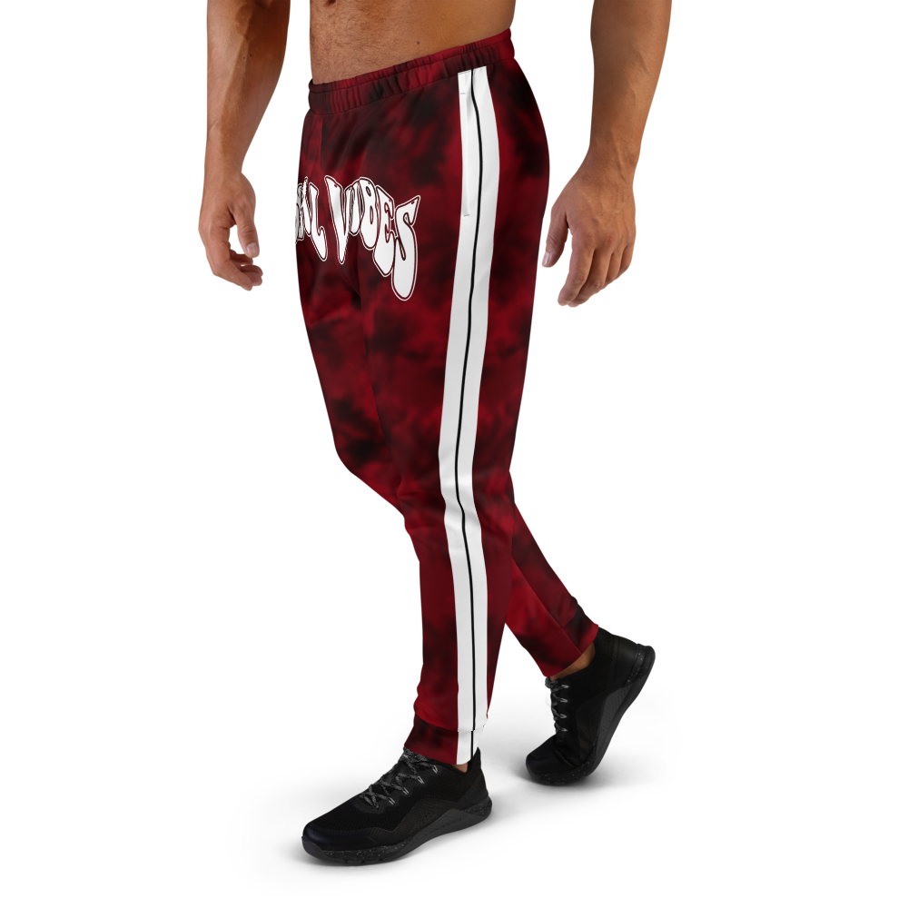CRXWN | Royal Urban Resort | Trippy Drippy Bleach Acid Wash with Malibu Stripe Unisex Jogger CARMINE wine Bleach Grunge Acid Dye