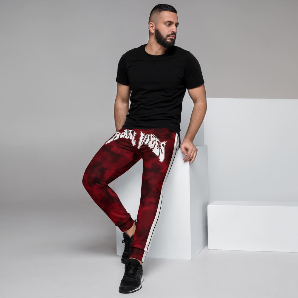 CRXWN | Royal Urban Resort | Trippy Drippy Bleach Acid Wash with Malibu Stripe Unisex Jogger CARMINE wine Bleach Grunge Acid Dye