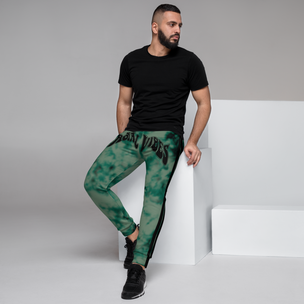 CRXWN | Royal Urban Resort | Trippy Drippy Bleach Acid Wash with Malibu Stripe Unisex Jogger Seafoam Teal Bleach Grunge Acid Dye