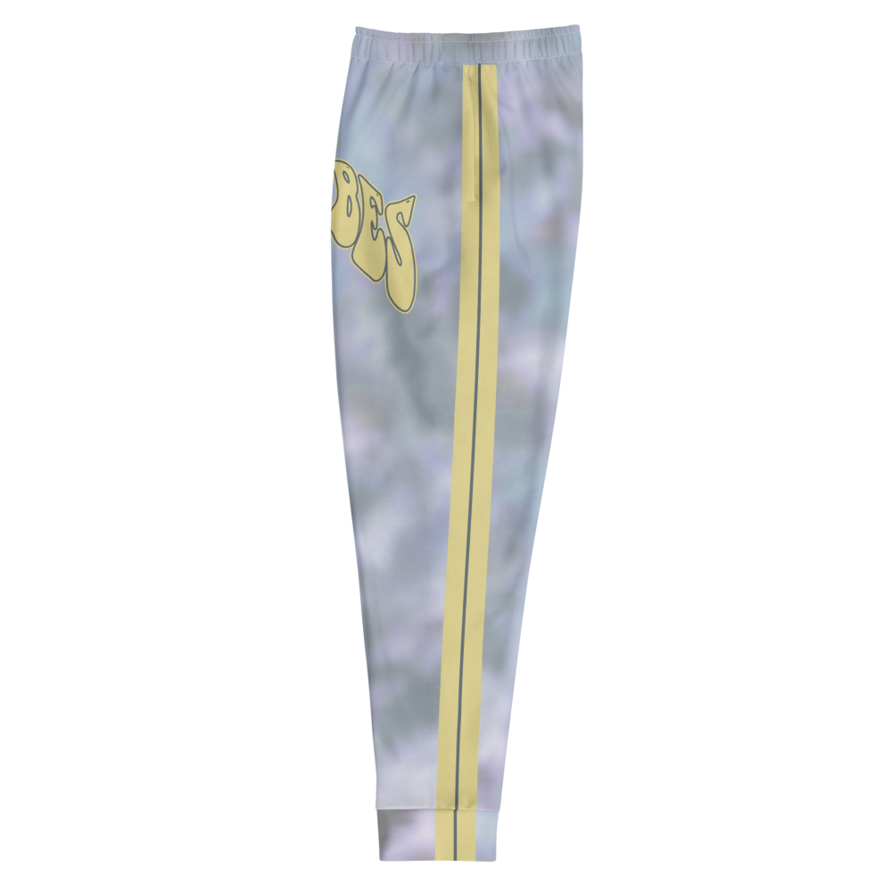 CRXWN | Royal Urban Resort | Trippy Drippy Bleach Acid Wash with Malibu Stripe Unisex Jogger Ash Blue Bleach Grunge Acid Dye