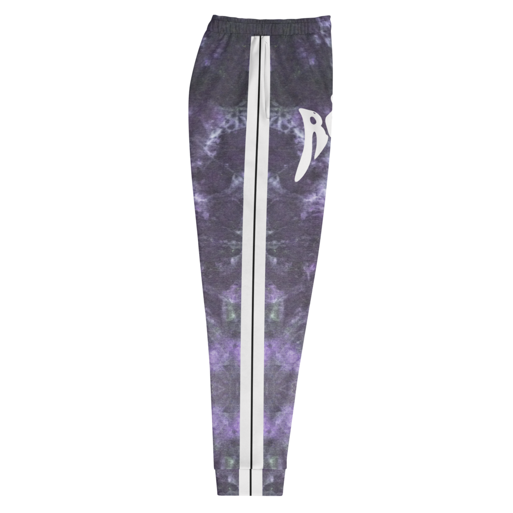CRXWN | Royal Urban Resort | Trippy Drippy Bleach Acid Wash with Malibu Stripe Unisex Jogger CMFT PSG Royal Purple