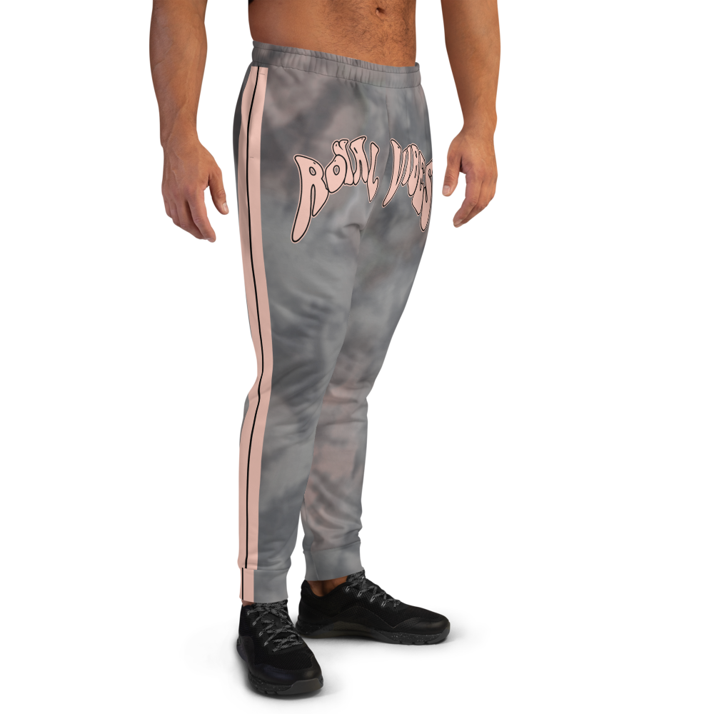 CRXWN | Royal Urban Resort | Trippy Drippy Bleach Acid Wash with Malibu Stripe Unisex Jogger Ash Stone Bleach Grunge Acid Dye