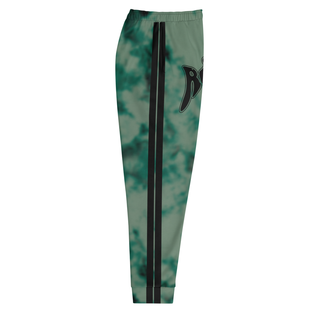 CRXWN | Royal Urban Resort | Trippy Drippy Bleach Acid Wash with Malibu Stripe Unisex Jogger Seafoam Teal Bleach Grunge Acid Dye